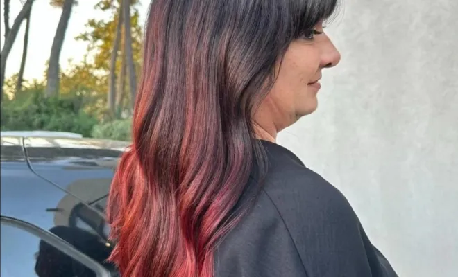 Ombré hair rouge sur cheveux bruns à vers Blaussac